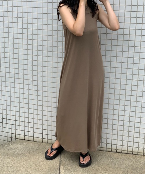 mi via loca（ミヴィアロカ）の「アメスリリブワンピース（ワンピース・レディース・カーキ/オレンジ/ブラック/ネイビー/トップグレー/ピンク・FREE）」の19枚目の写真