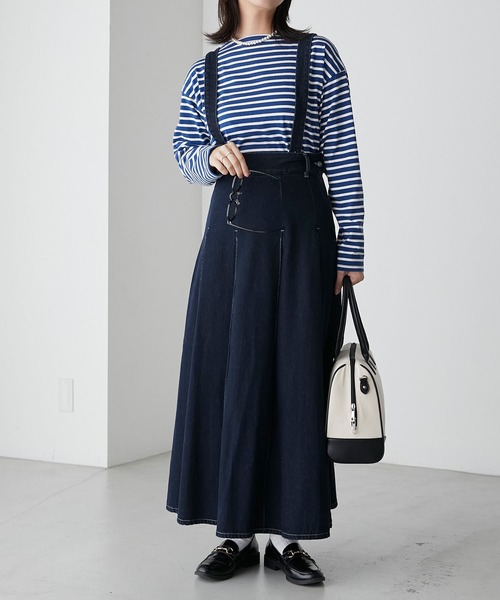 BONLECILL（ボンルシール）の「【選べるサイズ】無地/ボーダーアソート マリン刺繍ボートネックプルオーバーロンT（Tシャツ/カットソー・レディース・ブラック/オフホワイト/レッド系1/ネイビー系2/ネイビー系1・M/L/S）」の10枚目の写真