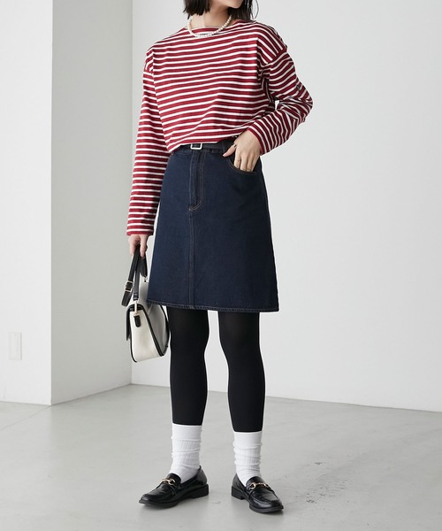 BONLECILL（ボンルシール）の「【選べるサイズ】無地/ボーダーアソート マリン刺繍ボートネックプルオーバーロンT（Tシャツ/カットソー・レディース・ブラック/オフホワイト/レッド系1/ネイビー系2/ネイビー系1・M/L/S）」の15枚目の写真