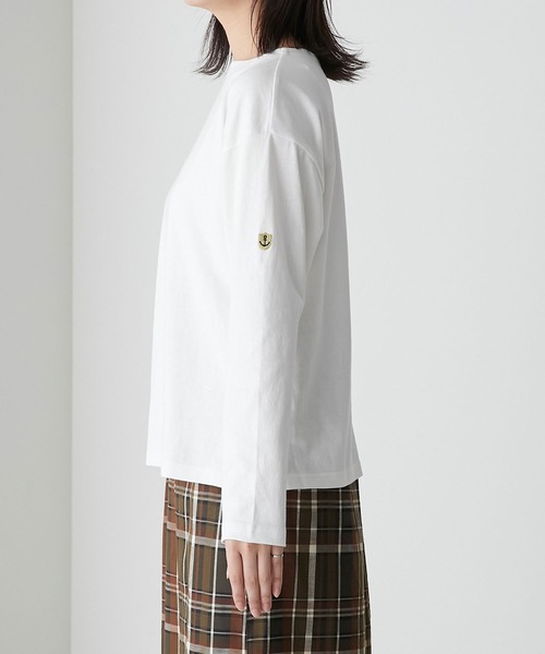 BONLECILL（ボンルシール）の「【選べるサイズ】無地/ボーダーアソート マリン刺繍ボートネックプルオーバーロンT（Tシャツ/カットソー・レディース・ブラック/オフホワイト/レッド系1/ネイビー系2/ネイビー系1・M/L/S）」の17枚目の写真