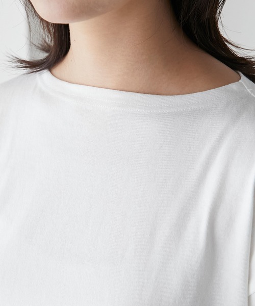 BONLECILL（ボンルシール）の「【選べるサイズ】無地/ボーダーアソート マリン刺繍ボートネックプルオーバーロンT（Tシャツ/カットソー・レディース・ブラック/オフホワイト/レッド系1/ネイビー系2/ネイビー系1・M/L/S）」の19枚目の写真