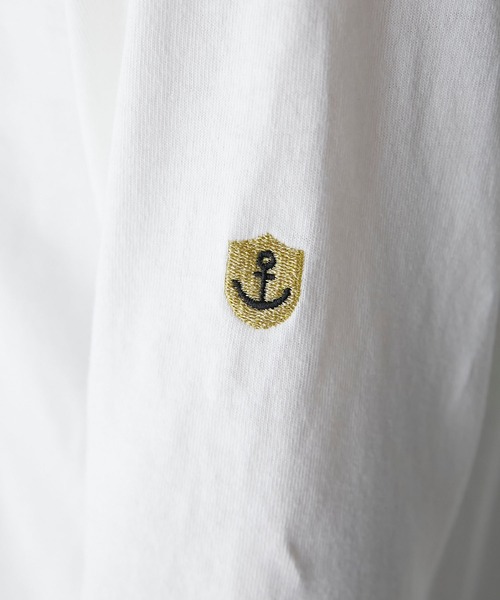 BONLECILL（ボンルシール）の「【選べるサイズ】無地/ボーダーアソート マリン刺繍ボートネックプルオーバーロンT（Tシャツ/カットソー・レディース・ブラック/オフホワイト/レッド系1/ネイビー系2/ネイビー系1・M/L/S）」の20枚目の写真