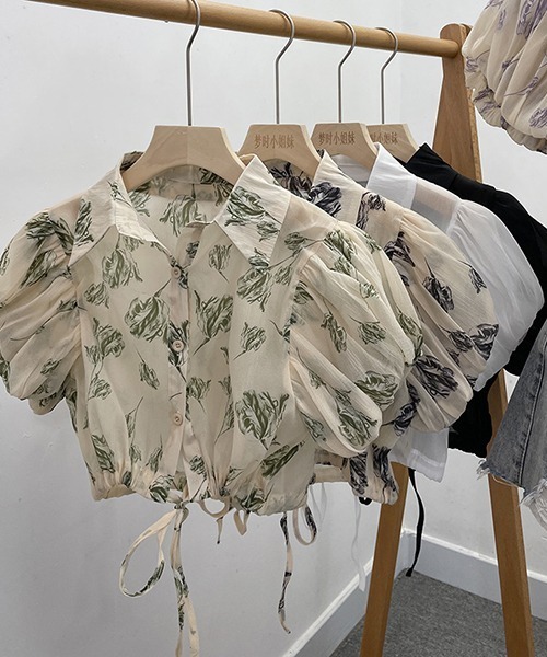 gossip！ロサンゼルス（ゴシップロサンゼルス）の「YUGA　パフスリーブ　ショートトップス（シャツ/ブラウス・レディース・ブラック/グリーン/ブラック系その他/パープル/ホワイト・FREE）」の20枚目の写真