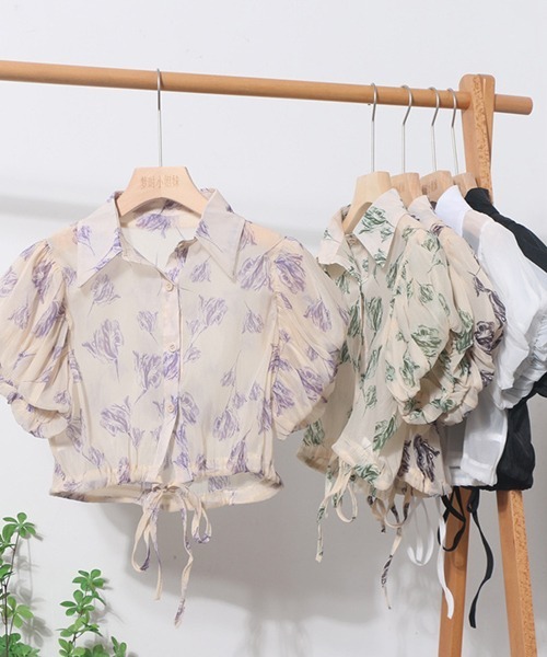 gossip！ロサンゼルス（ゴシップロサンゼルス）の「YUGA　パフスリーブ　ショートトップス（シャツ/ブラウス・レディース・ブラック/グリーン/ブラック系その他/パープル/ホワイト・FREE）」の22枚目の写真