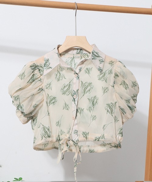 gossip！ロサンゼルス（ゴシップロサンゼルス）の「YUGA　パフスリーブ　ショートトップス（シャツ/ブラウス・レディース・ブラック/グリーン/ブラック系その他/パープル/ホワイト・FREE）」の10枚目の写真