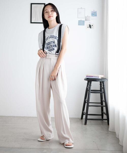 WEGO（ウィゴー）の「WEGO/サスペンダー付タックスラックス（スラックス・レディース・アイボリー/ライトグレー/ブラック・FREE）」の11枚目の写真