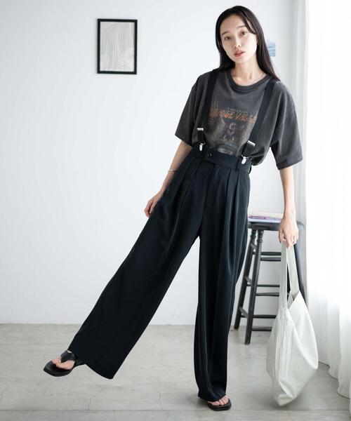 WEGO（ウィゴー）の「WEGO/サスペンダー付タックスラックス（スラックス・レディース・アイボリー/ライトグレー/ブラック・FREE）」の20枚目の写真