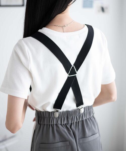 WEGO（ウィゴー）の「WEGO/サスペンダー付タックスラックス（スラックス・レディース・アイボリー/ライトグレー/ブラック・FREE）」の16枚目の写真