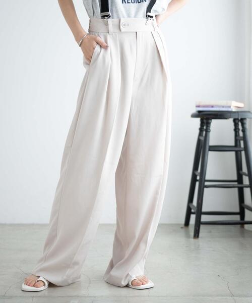 WEGO（ウィゴー）の「WEGO/サスペンダー付タックスラックス（スラックス・レディース・アイボリー/ライトグレー/ブラック・FREE）」の21枚目の写真