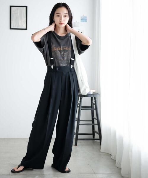 WEGO（ウィゴー）の「WEGO/サスペンダー付タックスラックス（スラックス・レディース・アイボリー/ライトグレー/ブラック・FREE）」の22枚目の写真