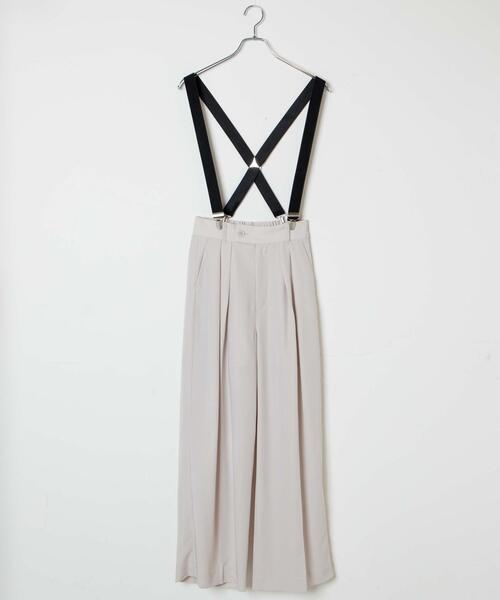 WEGO（ウィゴー）の「WEGO/サスペンダー付タックスラックス（スラックス・レディース・アイボリー/ライトグレー/ブラック・FREE）」の9枚目の写真