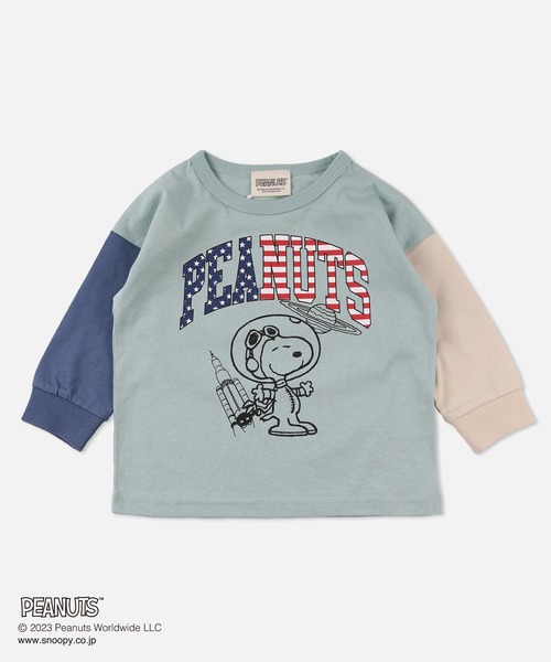 JAM & LINK（ジャムアンドリンク）の「PEANUTS / ピーナッツ スヌーピー 長袖Tシャツ（Tシャツ/カットソー・キッズ・ミント/ブラック/マスタード/ホワイト・100cm/110cm/90cm/80ｃｍ/140cm/120cm/130cm）」の3枚目の写真