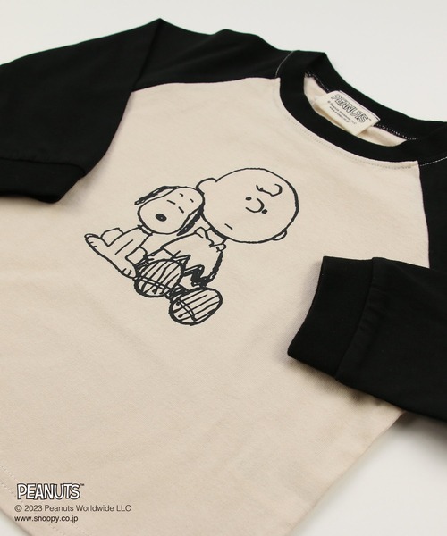 JAM & LINK（ジャムアンドリンク）の「PEANUTS / ピーナッツ スヌーピー 長袖Tシャツ（Tシャツ/カットソー・キッズ・ミント/ブラック/マスタード/ホワイト・100cm/110cm/90cm/80ｃｍ/140cm/120cm/130cm）」の15枚目の写真