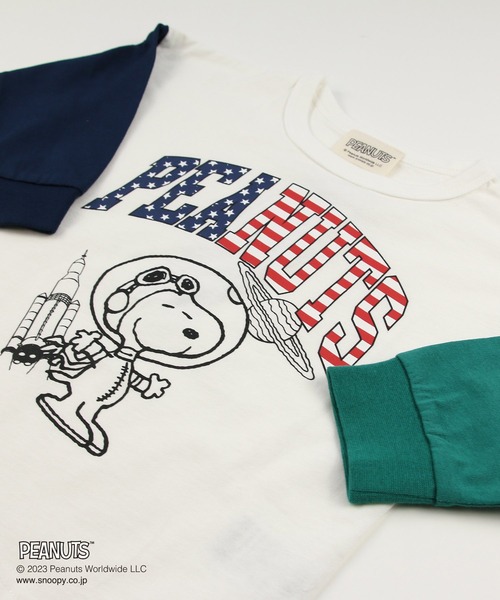 JAM & LINK（ジャムアンドリンク）の「PEANUTS / ピーナッツ スヌーピー 長袖Tシャツ（Tシャツ/カットソー・キッズ・ミント/ブラック/マスタード/ホワイト・100cm/110cm/90cm/80ｃｍ/140cm/120cm/130cm）」の20枚目の写真