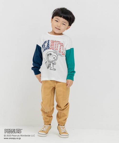 JAM & LINK（ジャムアンドリンク）の「PEANUTS / ピーナッツ スヌーピー 長袖Tシャツ（Tシャツ/カットソー・キッズ・ミント/ブラック/マスタード/ホワイト・100cm/110cm/90cm/80ｃｍ/140cm/120cm/130cm）」の22枚目の写真