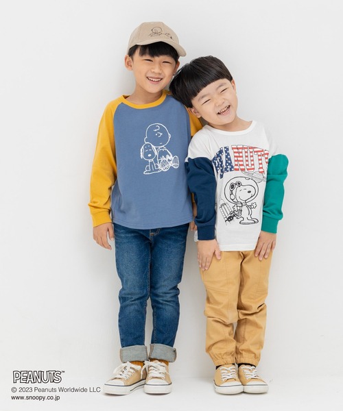 JAM & LINK（ジャムアンドリンク）の「PEANUTS / ピーナッツ スヌーピー 長袖Tシャツ（Tシャツ/カットソー・キッズ・ミント/ブラック/マスタード/ホワイト・100cm/110cm/90cm/80ｃｍ/140cm/120cm/130cm）」の21枚目の写真