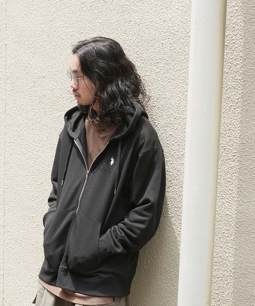 U.S. POLO ASSN.(ユーエスポロアッスン)の「U.S. POLO ASSN. / ユーエスポロアッスン 別注 コラボ 裏毛 ジップアップ パーカー(パーカー・メンズ・ブラック/ネイビー/ライトベージュ/ミックスグレー/グリーン・X-LARGE/LARGE/MEDIUM)」の10枚目の写真