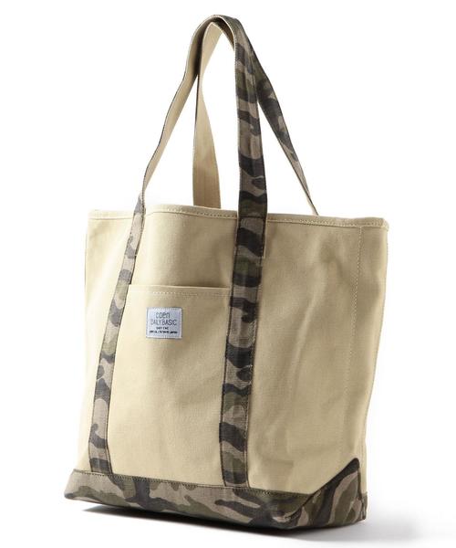 coen（コーエン）の「デイリーキャンバストートバッグ（トートバッグ・レディース・ネイビー/カモフラージュ・FREE）」の3枚目の写真