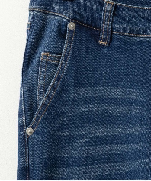 NAVY(ネイビー)の「GOOD STYLE JEANS 裾フリンジセミフレアパンツ(デニムパンツ・レディース・ブルー/ワンウォッシュ/ネイビー・S/M/L)」の14枚目の写真