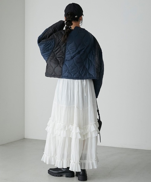 forksy.(フォルクシー)の「【forksy.】バイカラークロップドキルティングブルゾン(ブルゾン・レディース・ブラック/カーキ・FREE)」の16枚目の写真