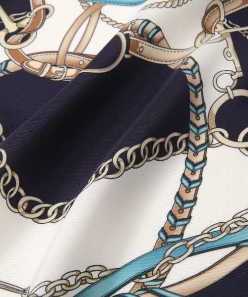 EDIT COLOGNE（エディットコロン）の「ヴィンテージライクスカーフ（ストール/ショール・レディース・ベージュ/ネイビー・ﾌﾘ-）」の2枚目の写真