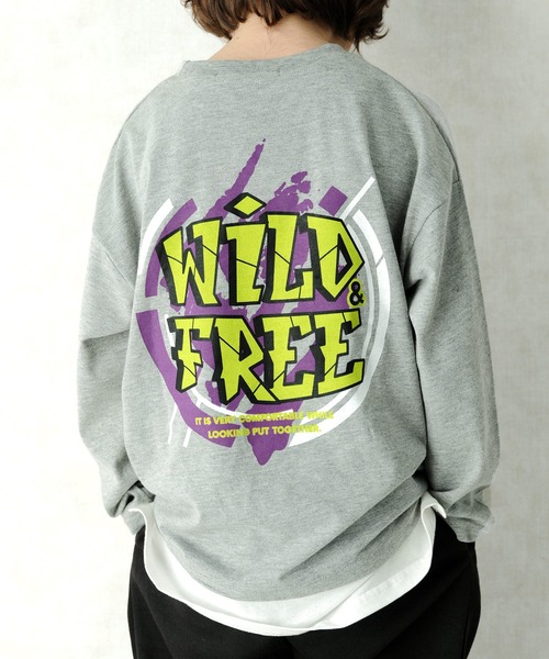 ZI-ON（ジーオン）の「USコットンフェイクレイヤードBIGロンT（Tシャツ/カットソー・キッズ・ダークグリーン/ベージュ/ホワイト系その他/オフホワイト/パープル/杢グレー/ブラック系その他/ブラック・130cm/140cm/150cm/160cm/120cm/110cm）」の6枚目の写真