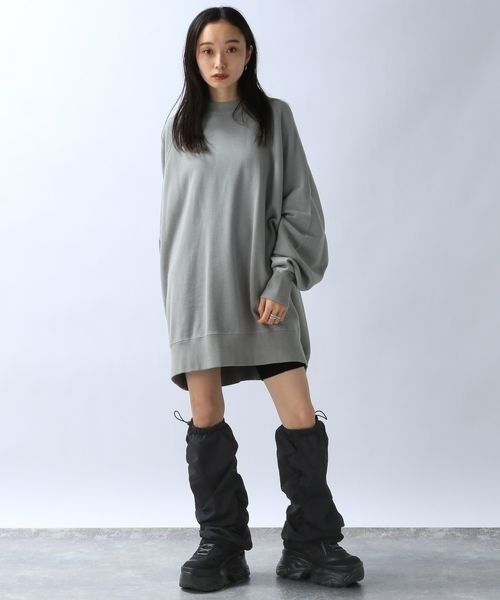 JEANASIS（ジーナシス）の「ナイロンレッグカバー/974167（レッグウォーマー・レディース・グレー/ブラック・FREE）」の3枚目の写真