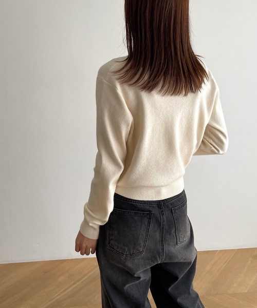 CANAL JEAN（キャナルジーン）の「El mar　ポロニットカーディガン（カーディガン/ボレロ・レディース・アイボリー/ブラック・ONE SIZE）」の4枚目の写真