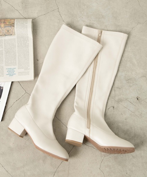 WEGO（ウィゴー）の「WEGO/ストレッチロングブーツ（ブーツ・レディース・ブラック/オフホワイト/ブラウン・LARGE/MEDIUM）」の8枚目の写真