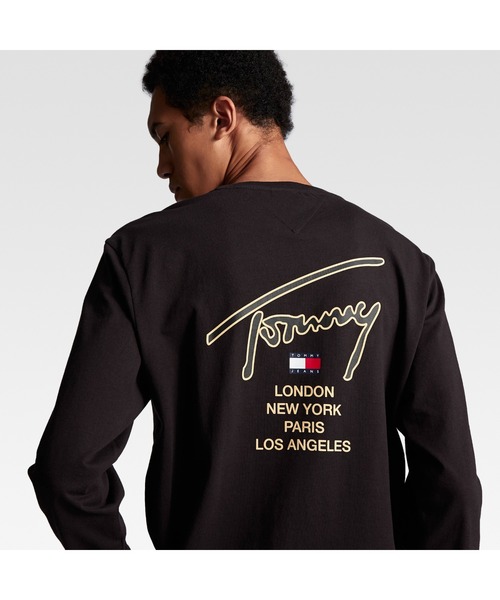 tommy jeans（トミー ジーンズ）の「ゴールドシグネチャーバックロングスリーブTシャツ（Tシャツ/カットソー・メンズ・ホワイト/ブラウン/ブラック・LARGE/X-LARGE/SMALL/MEDIUM）」の11枚目の写真