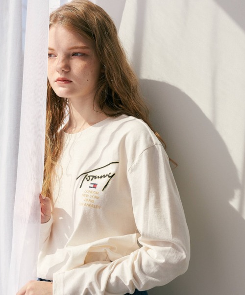 tommy jeans（トミー ジーンズ）の「ゴールドシグネチャーバックロングスリーブTシャツ（Tシャツ/カットソー・メンズ・ホワイト/ブラウン/ブラック・LARGE/X-LARGE/SMALL/MEDIUM）」の15枚目の写真