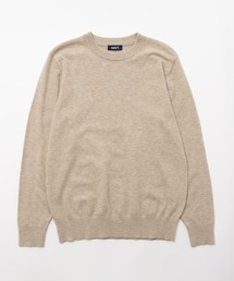 NAVY ウール混 素肌ニット クルーネック