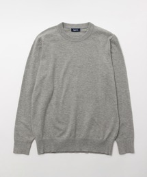 NAVY ウール混 素肌ニット クルーネック