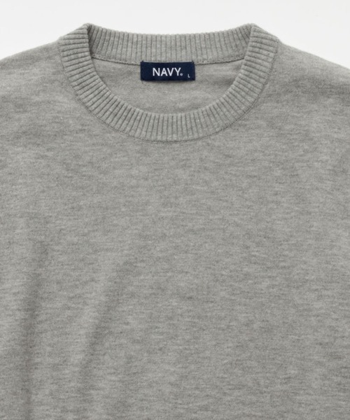 NAVY(ネイビー)の「NAVY ウール混 素肌ニット クルーネック(ニット/セーター・メンズ・グレー/ネイビー/ワイン/ブラウン系/ベージュ/ブラック・XL/L/M/S)」の8枚目の写真