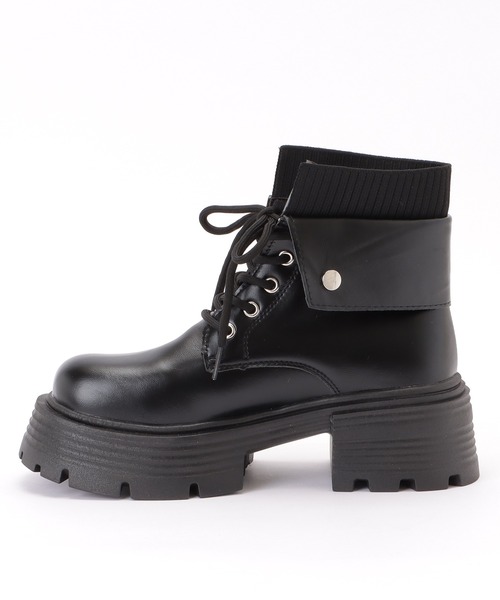 セール】ボリュームソールレースアップショートブーツ（ブーツ）｜Lace