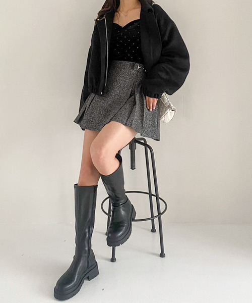 Heather(ヘザー)の「ビット付きプリーツミニスカート 992112(スカート・レディース・チャコールグレー/ブラック/ブラック系その他・M/S)」の20枚目の写真