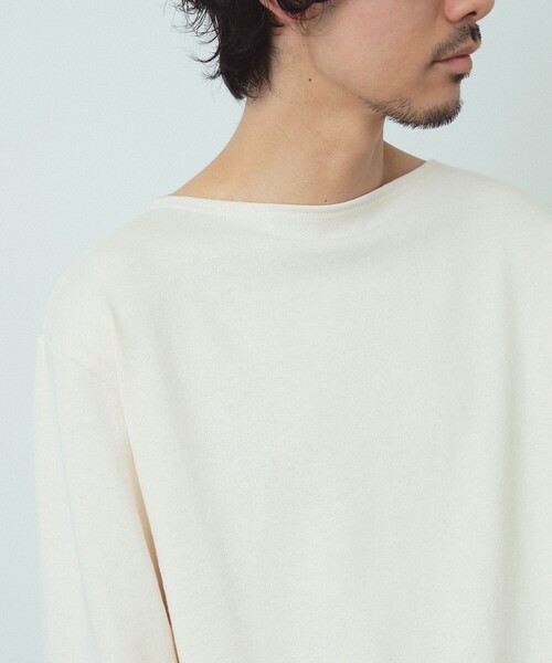 BEAMS F(ビームスエフ)の「SAINT JAMES / OUESSANT ソリッド ボートネック Tシャツ(Tシャツ/カットソー・メンズ・オフホワイト/ブラック/ナチュラル/ネイビー・6/5/4)」の1枚目の写真