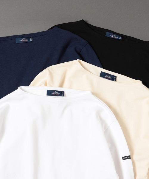 BEAMS F(ビームスエフ)の「SAINT JAMES / OUESSANT ソリッド ボートネック Tシャツ(Tシャツ/カットソー・メンズ・オフホワイト/ブラック/ナチュラル/ネイビー・6/5/4)」の9枚目の写真
