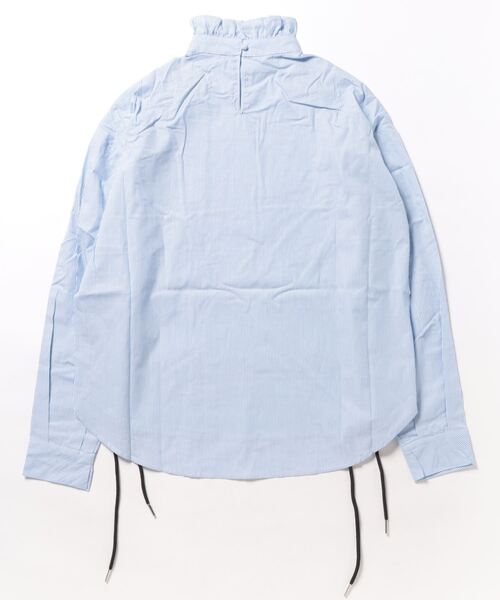 Uenui（ウニュイ）の「レースアップ ラッフルネック シャツ ブラウス フリル ストライプ（シャツ/ブラウス・レディース・ブルー/ブラック・FREE）」の17枚目の写真