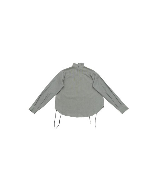 Uenui（ウニュイ）の「レースアップ ラッフルネック シャツ ブラウス フリル ストライプ（シャツ/ブラウス・レディース・ブルー/ブラック・FREE）」の12枚目の写真