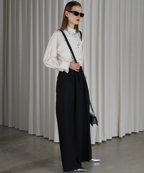 PRANK PROJECT(プランクプロジェクト)の「フックウエストサスペンダーパンツ / Hook Waist Suspender Pants(その他パンツ・レディース・チャコールグレー/ホワイト/ブラック・38/36)」の14枚目の写真