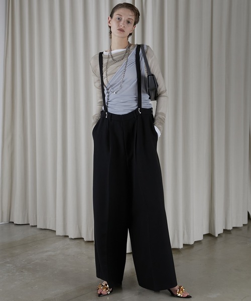 PRANK PROJECT(プランクプロジェクト)の「フックウエストサスペンダーパンツ / Hook Waist Suspender Pants(その他パンツ・レディース・チャコールグレー/ホワイト/ブラック・38/36)」の10枚目の写真