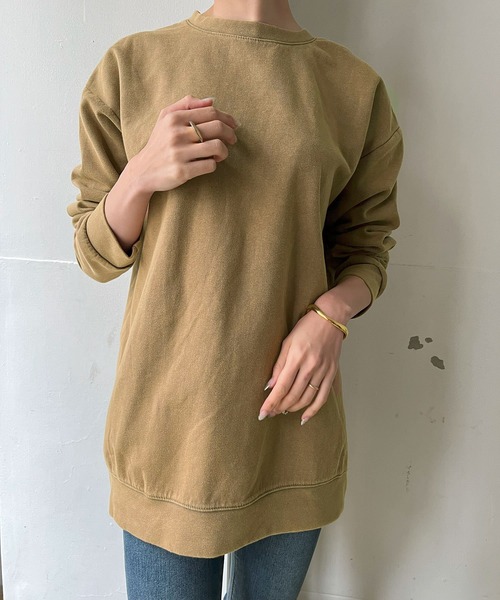Jewelobe(ジュエローブ)の「ヴィンテージウォッシュ風オーバーサイズTシャツ(Tシャツ/カットソー・レディース・ブルー/ベージュ/パープル/ブラック・FREE)」の3枚目の写真