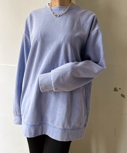 Jewelobe(ジュエローブ)の「ヴィンテージウォッシュ風オーバーサイズTシャツ(Tシャツ/カットソー・レディース・ブルー/ベージュ/パープル/ブラック・FREE)」の18枚目の写真