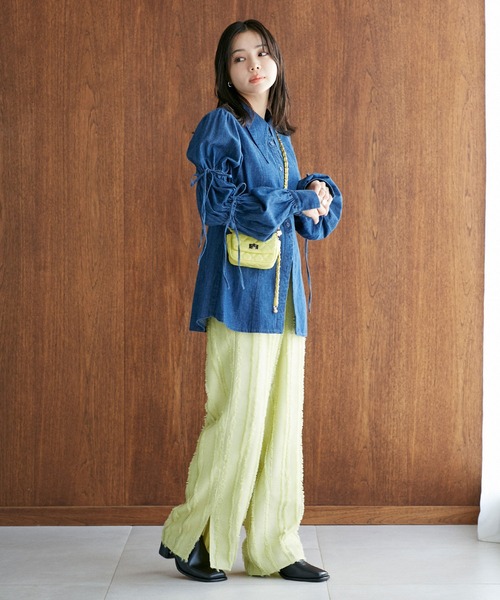 VIS（ビス）の「【洗える】デニムシャツブラウス（シャツ/ブラウス・レディース・サックスブルー/ブルー系その他4・FREE）」の16枚目の写真