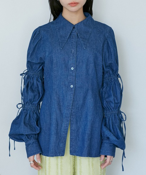 VIS（ビス）の「【洗える】デニムシャツブラウス（シャツ/ブラウス・レディース・サックスブルー/ブルー系その他4・FREE）」の17枚目の写真