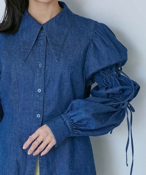 VIS（ビス）の「【洗える】デニムシャツブラウス（シャツ/ブラウス・レディース・サックスブルー/ブルー系その他4・FREE）」の20枚目の写真