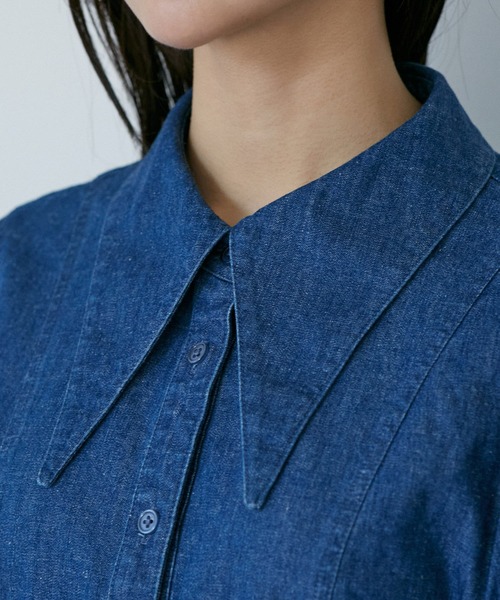 VIS（ビス）の「【洗える】デニムシャツブラウス（シャツ/ブラウス・レディース・サックスブルー/ブルー系その他4・FREE）」の22枚目の写真