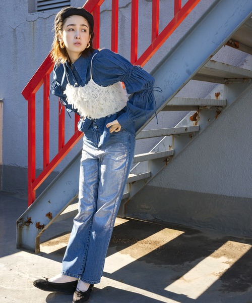 VIS（ビス）の「【洗える】デニムシャツブラウス（シャツ/ブラウス・レディース・サックスブルー/ブルー系その他4・FREE）」の4枚目の写真