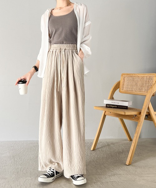classicalelf(クラシカルエルフ)の「大人の上品見え。ダブルタックワイドストレートパンツ(その他パンツ・レディース・アイボリー/グレイッシュベージュ/ブラック・X-LARGE/SMALL/MEDIUM/LARGE)」の13枚目の写真